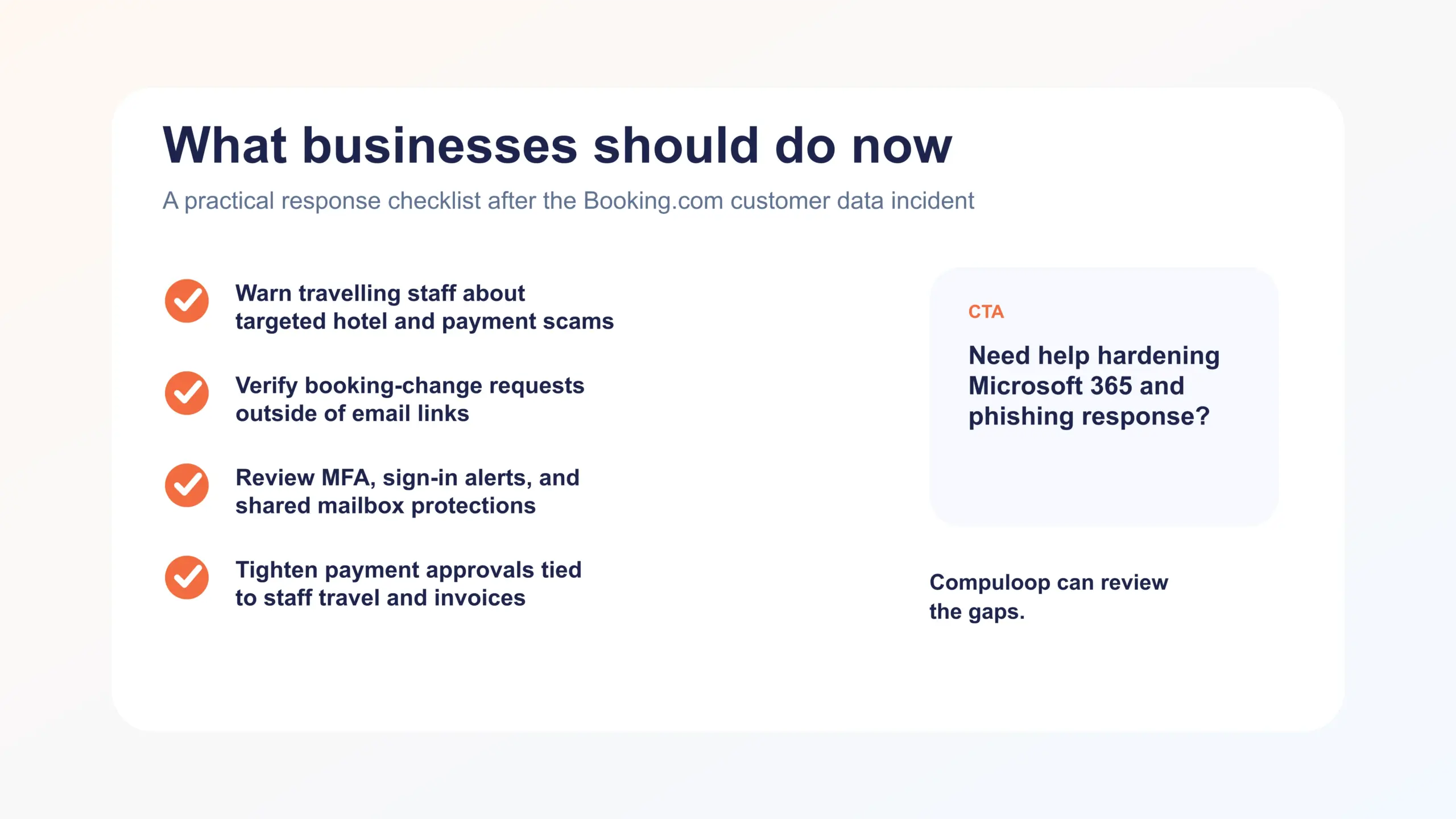 Business response checklist after the Booking.com breach