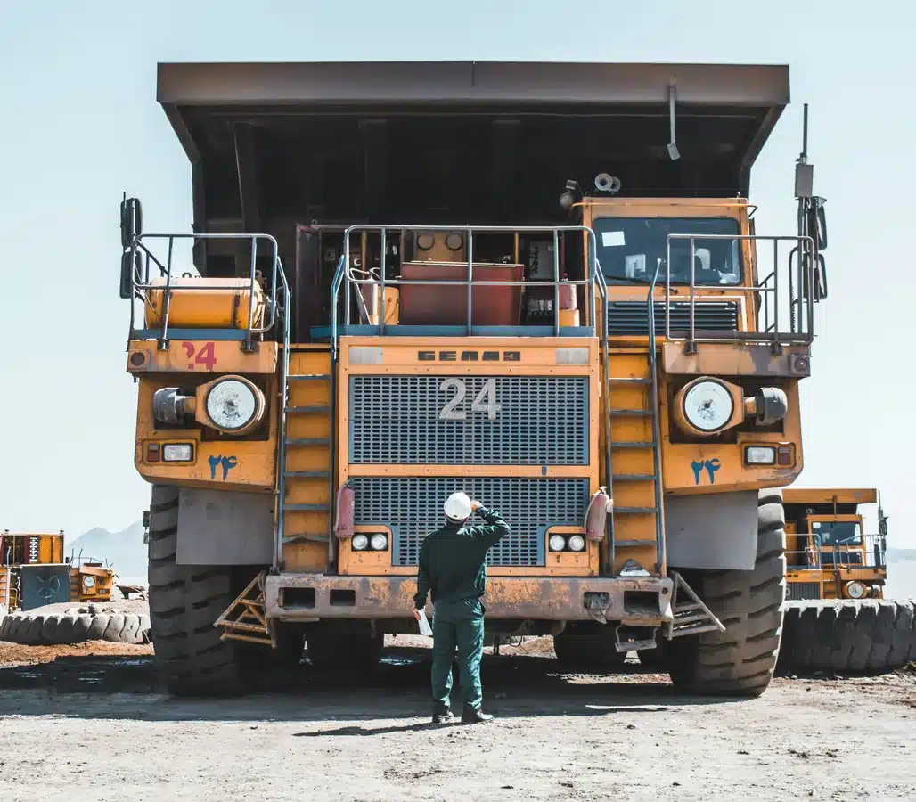 Mining haul truck at an operating mine