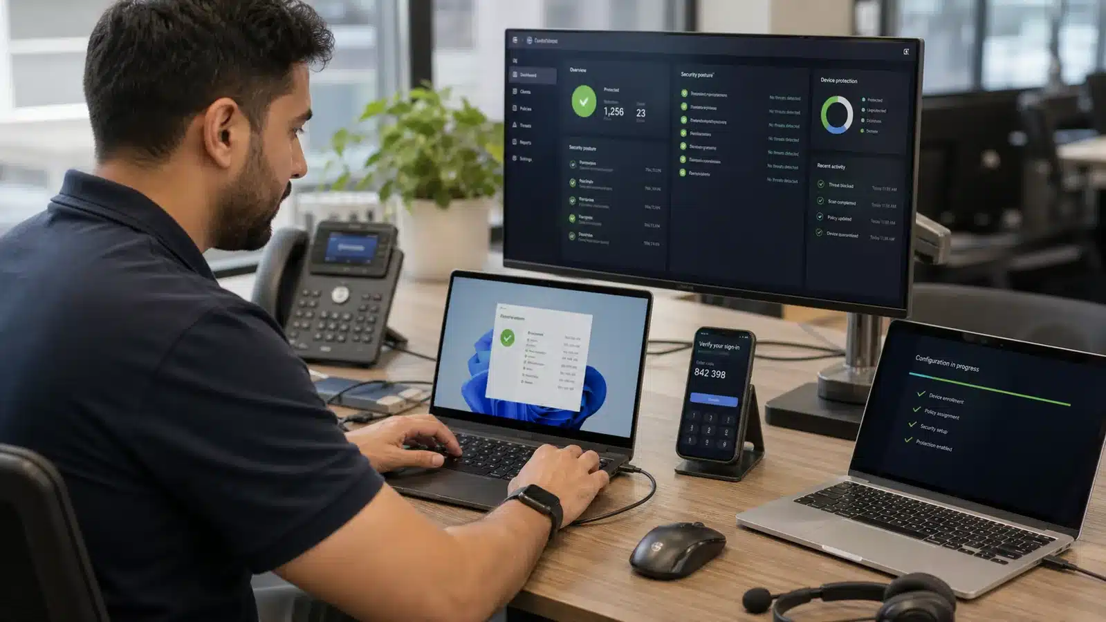 SentinelOne endpoint protection dashboard for laptops used in remote working