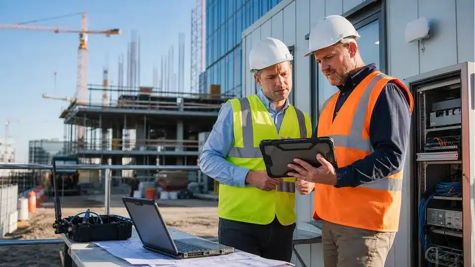 Onsite IT technician helping Australian business staff with devices