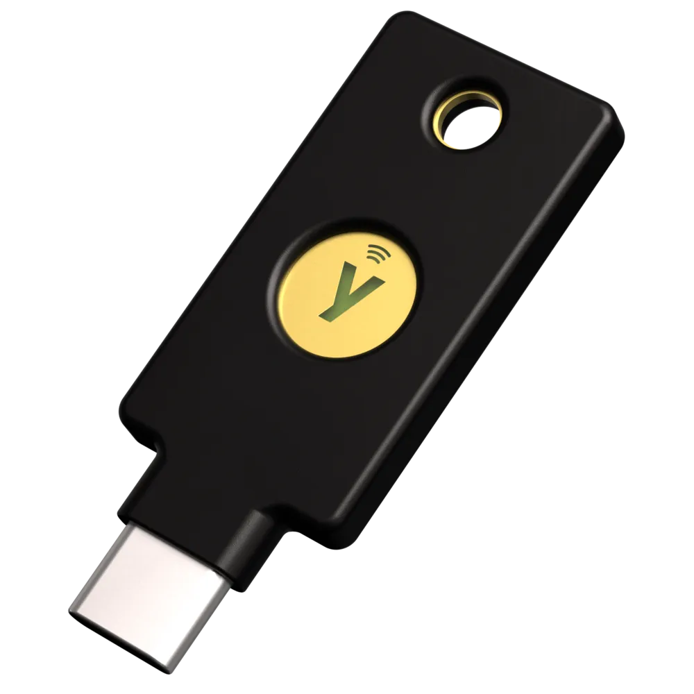 Yubico YubiKey 5C NFC with USB-C connector and gold touch contact