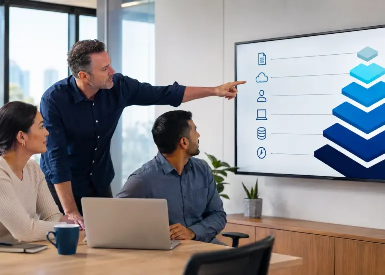 Australian business team reviewing data classification and cloud security controls