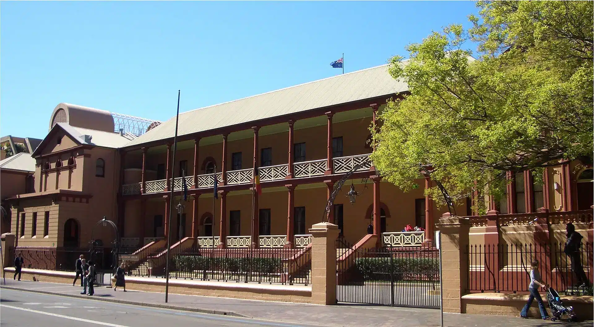 Exterior of New South Wales Parliament House on Macquarie Street, Sydney
