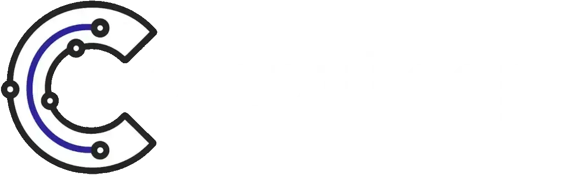 Compuloop horizontal logo with light wordmark for dark backgrounds