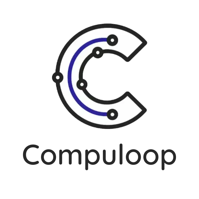 Compuloop square logo with the symbol above the full Compuloop name