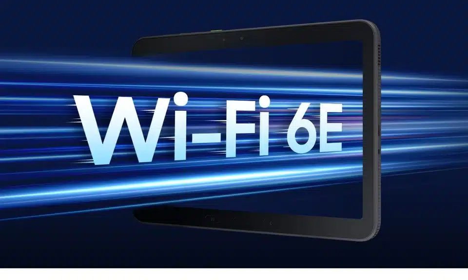 Samsung rugged tablet with Wi-Fi 6E connectivity graphic